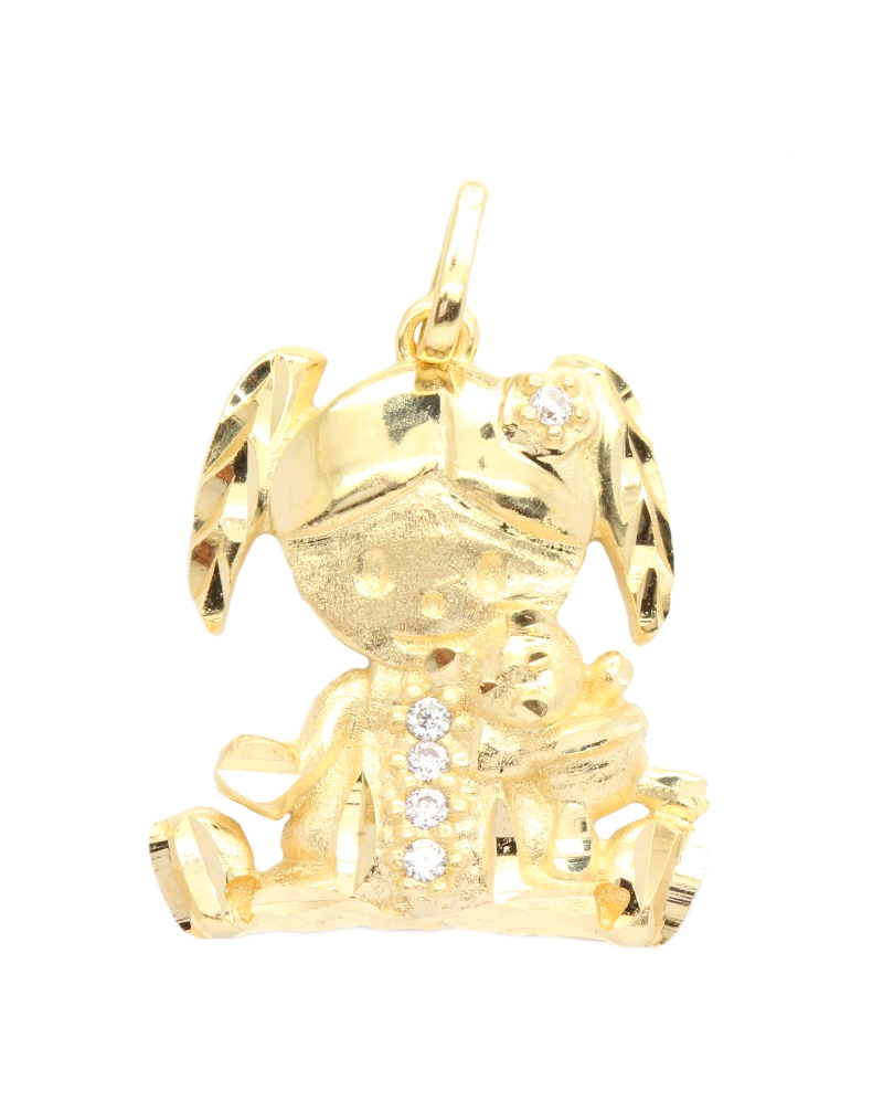 Pingente Menina com Urso Ouro Amarelo 2,95g