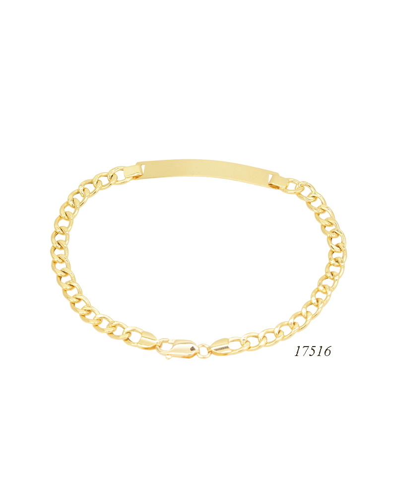 Pulseira Chapa Oca 17516 Ouro Amarelo 2,50g